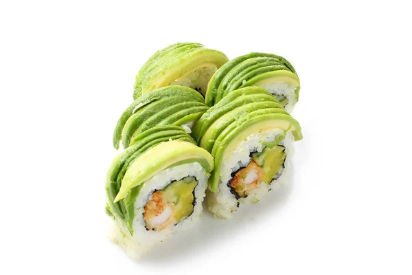 Sushi Traditionele Sushi Broodjes Traditionele Sushi Broodjes Een Witte Achtergrond — Stockfoto