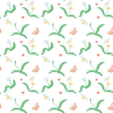 Vektörde Eğilimsiz Çiçeksiz Desen