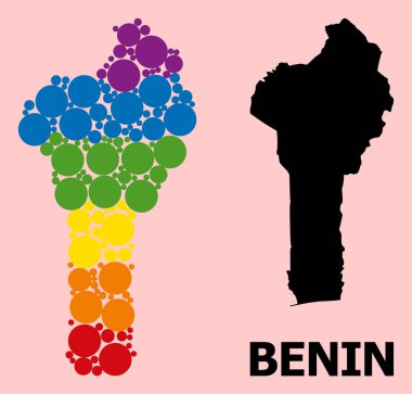 LGBT için Benin Spektrum Kolajı Haritası