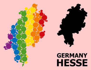 LGBT için Gökkuşağı Mozaik Hesse Durumu Haritası
