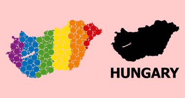 LGBT için Macaristan Gökkuşağı Kolaj Haritası