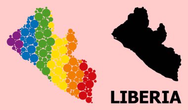 LGBT için Gökkuşağı Desenli Liberya Haritası