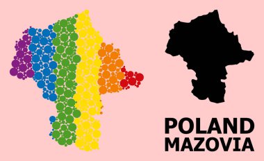 LGBT için Mazovia Eyaletinin Spektrum Desenli Haritası