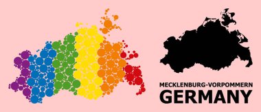 LGBT için Mecklenburg-Vorpommern Durumunun Spektrum Kolaj Haritası