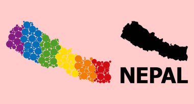 LGBT için Nepal 'in Spektrum Desenli Haritası