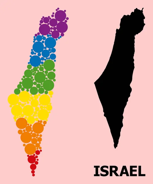 Spectrum Pattern Map of Israel for LGBT — стоковий вектор