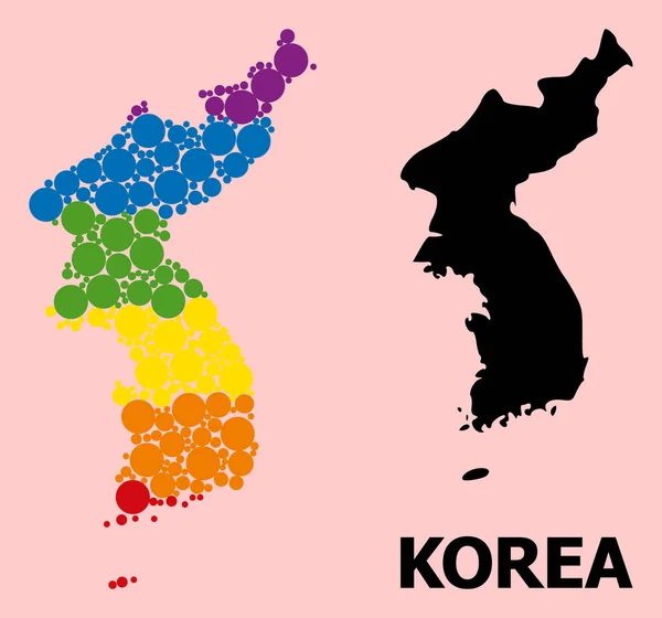 Spectrum Mosaic Map of Korea for LGBT — Stock Vector
