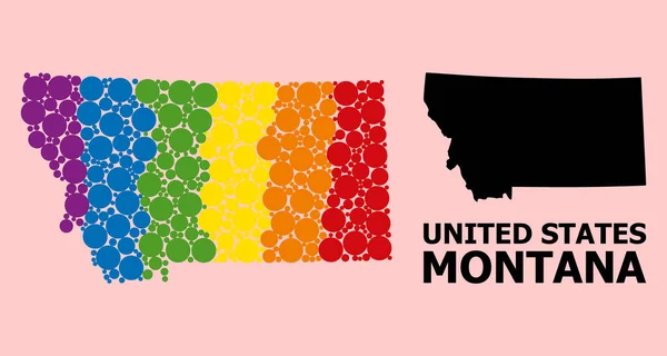 Spectrum Pattern Map of Montana State for LGBT — стоковий вектор