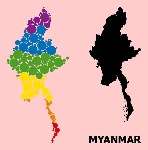 Карта спектра Мьянмы для ЛГБТ — стоковый вектор