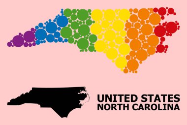 LGBT için Kuzey Carolina Gökkuşağı Desen Haritası
