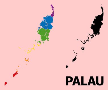 LGBT için Palau Adaları Gökkuşağı Mozaik Haritası