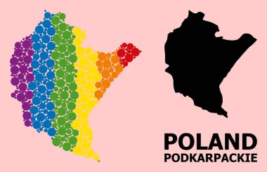 LGBT için Podkarpackie Eyaleti Spektrum Kolajı Haritası