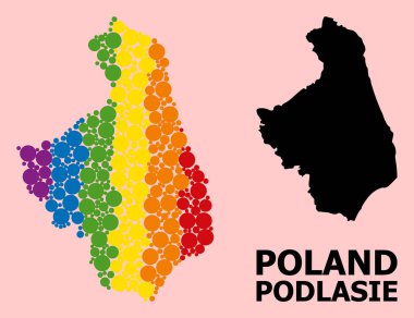 LGBT için Podlasie Eyaletinin Spektrum Desenli Haritası
