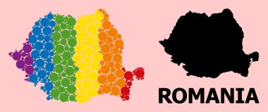 LGBT için Romanya Gökkuşağı Kolajı Haritası