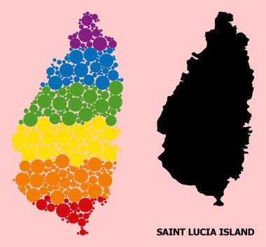 LGBT için Saint Lucia Adası Spektrum Kolaj Haritası