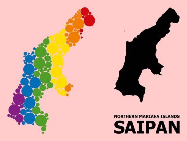 LGBT için Saipan Adası Spektrum Mozaik Haritası