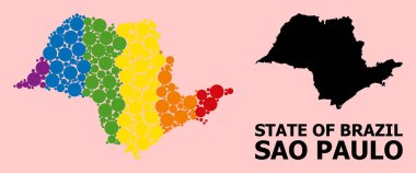 LGBT için Gökkuşağı Kolajı Sao Paulo Durumu Haritası