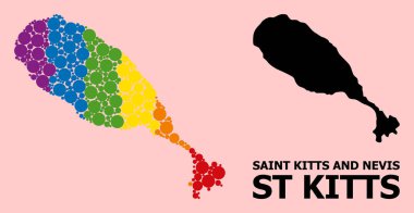 LGBT için St Kitts Adası Gökkuşağı Kolaj Haritası
