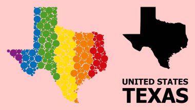 LGBT için Teksas Eyaleti Spektrum Mozaik Haritası