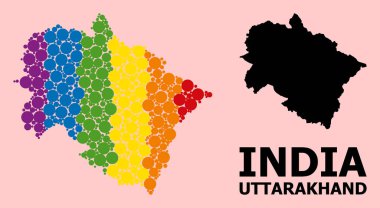LGBT için Spektrum Mozaik Uttarakhand Durumu Haritası