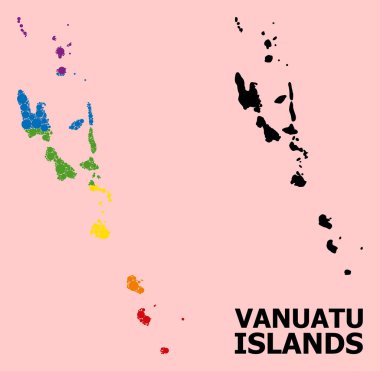 LGBT için Vanuatu Adaları Gökkuşağı Deseni Haritası