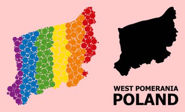 LGBT için Batı Pomerania Eyaleti Gökkuşağı Deseni Haritası