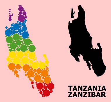 LGBT için Zanzibar Adasının Spektrum Kolaj Haritası