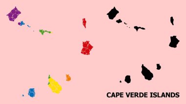LGBT için Cape Verde Adalarının Spektrum Desenli Haritası