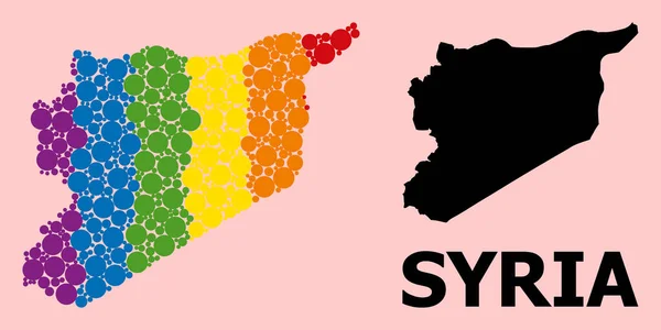 스펙트럼 모자이크 시리아 의 LGBT 를 위한 지도 — 스톡 벡터