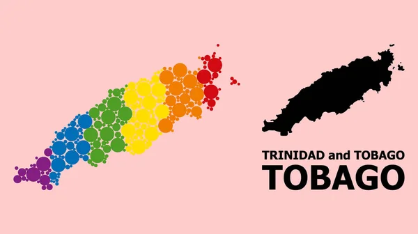 Tobago sziget spektrum mozaiktérképe az LMBT számára — Stock Vector