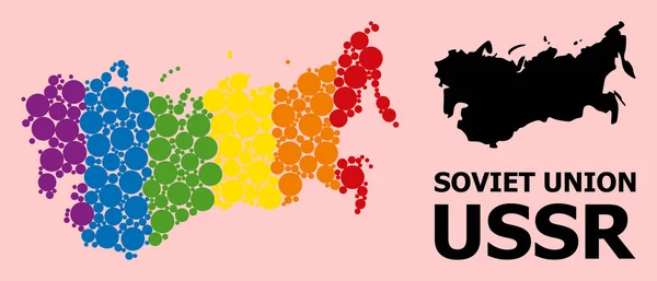 LGBTのためのソ連の虹のパターンマップ — ストックベクタ