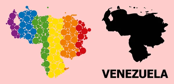 Rainbow Pattern Map of Venezuela for LGBT — Stock Vector