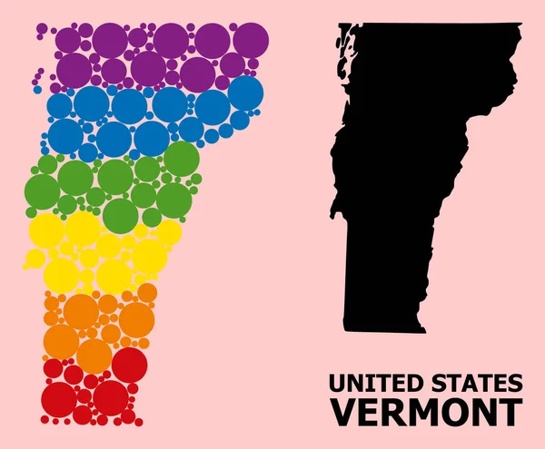 用于LGBT的佛蒙特州彩虹模式图 — 图库矢量图片