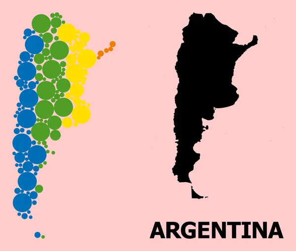 Rainbow Mosaic Mapa da Argentina para LGBT —  Vetores de Stock
