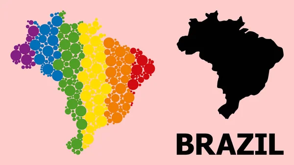 Spectrum Mosaic Mapa de Brasil para LGBT — Archivo Imágenes Vectoriales