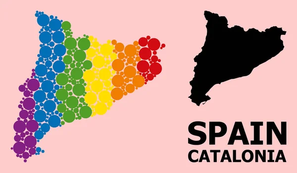 Spectre Collage Carte de Catalogne pour LGBT — Image vectorielle