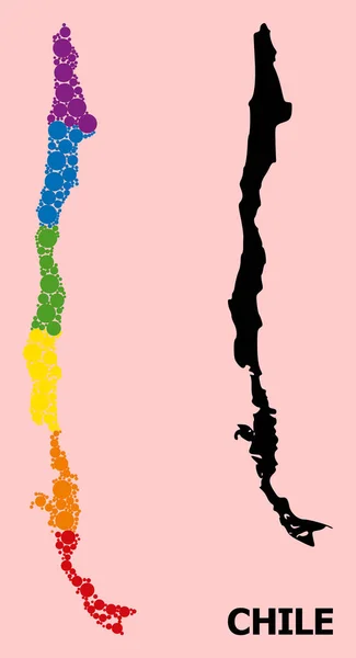 Mapa de Patrones de Espectro de Chile para LGBT — Vector de stock