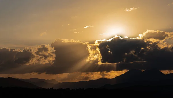 Molise Mainarde Sonnenuntergang Das Festland Erstreckt Sich Entlang Der Grenze — Stockfoto