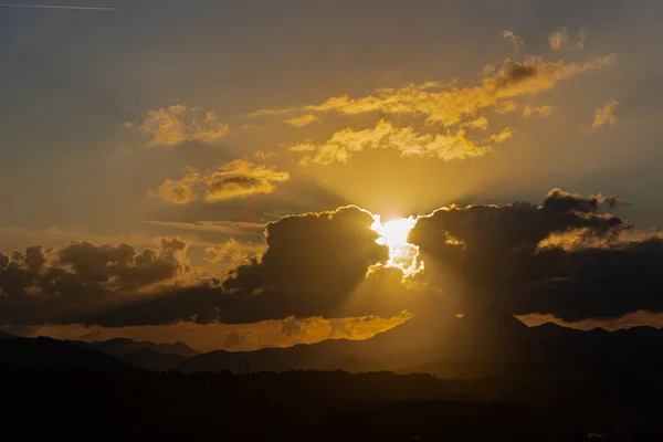 Molise Mainarde Coucher Soleil Chaîne Montagnes Mainarde Étend Long Frontière — Photo