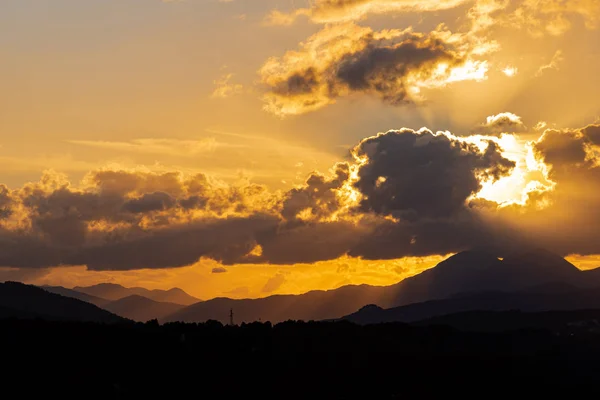 Molise Mainarde Puesta Sol Cordillera Mainarde Extiende Largo Frontera Entre — Foto de Stock