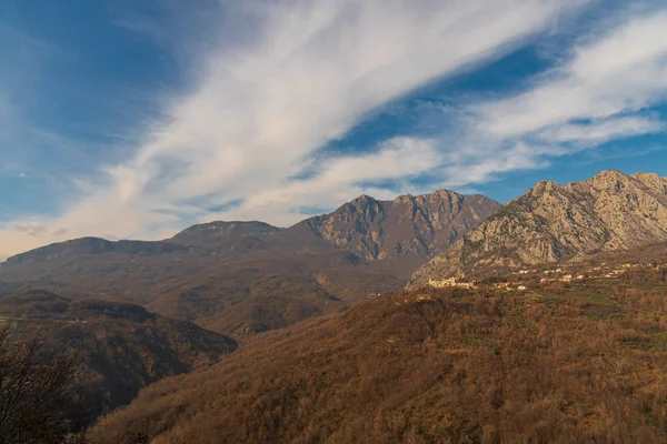 Paisajes Molise Monte Marrone Castelnuovo Volturno Panorama Invierno Desde Centro — Foto de Stock