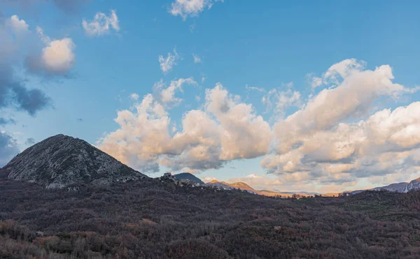 Molise Manzaraları Rocchetta Volturno Rocchetta Alta Nın Ortaçağ Köyü Scapoli — Stok fotoğraf