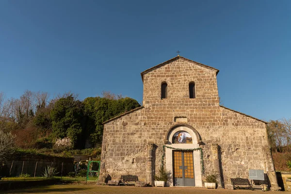 Teano Kampánie Itálie Kostel San Paride Fontem Pohled Hlavní Fasádu — Stock fotografie