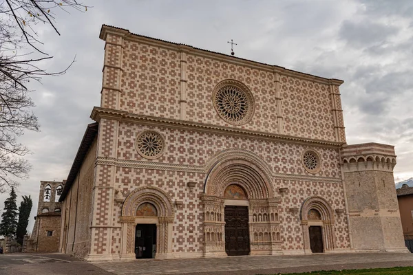 Aquila Abruzzo Βασιλική Της Santa Maria Colemaggio Θρησκευτικό Σύμβολο Της — Φωτογραφία Αρχείου