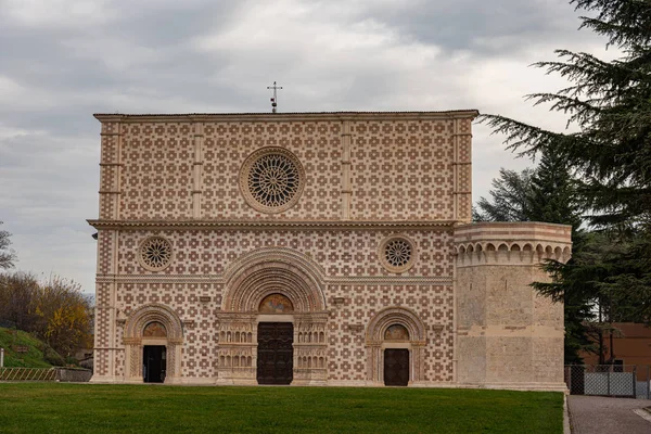 Aquila Abruzzo Bazilica Santa Maria Collemaggio Simbol Religios Orașului Datând — Fotografie, imagine de stoc