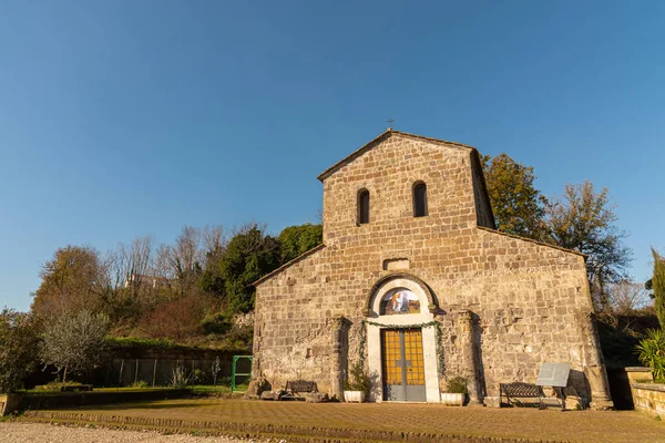 Teano Campania Italië Kerk Van San Paride Fontem Uitzicht Hoofdgevel — Stockfoto