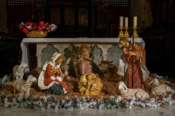 Teano Katedral Noel Tatili Nın Doğuşu San Clemente Katedrali Talya — Stok fotoğraf