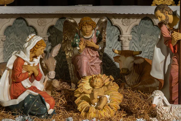 Teano Cathedral Christmas Holidays Nativity Cathedral San Clemente Main Place — 스톡 사진