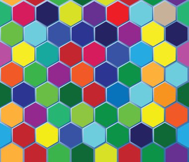 Altıgen renkli fayanslara sahip soyut dikişsiz arkaplan