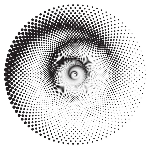 Wzór spiralny lub tekstura z półtonem kropkowanym — Wektor stockowy